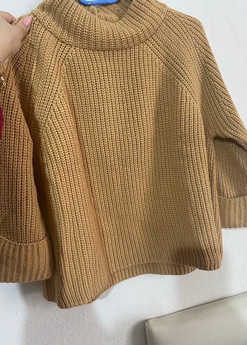 Bej Balıkçı Yaka Örgü Kadın Kazak - Görsel 2