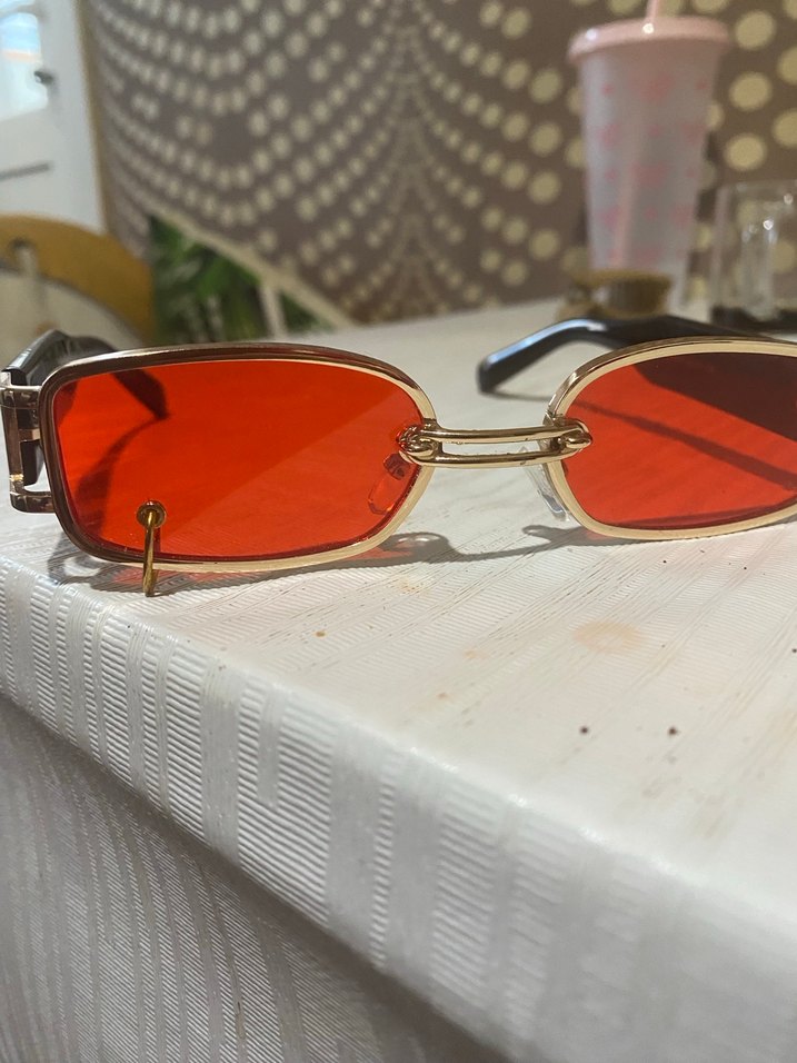 Kırmızı Vintage Kadın Güneş Gözlüğü - Görsel 3
