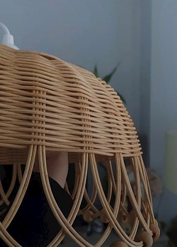 Beden açık kahve rattan avize