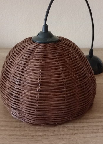 Koyu Kahverengi Hasır rattan avize