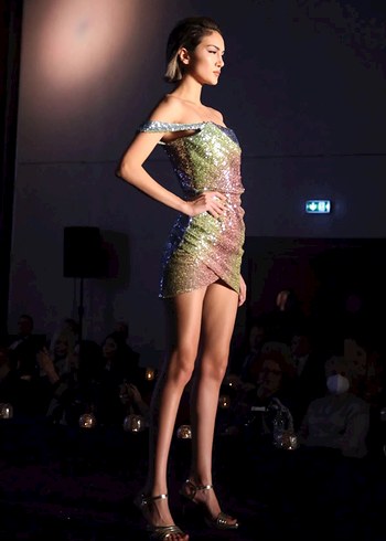 Mini Payetli Renkli Abiye - Görsel 5