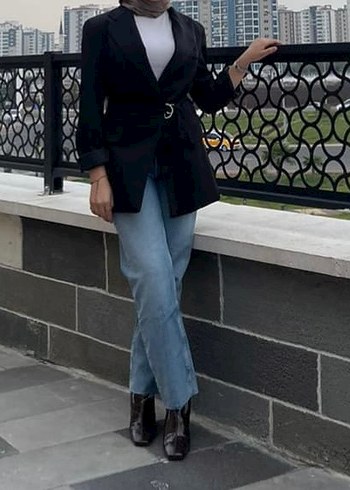 Zara Siyah Kemerli Blazer Ceket