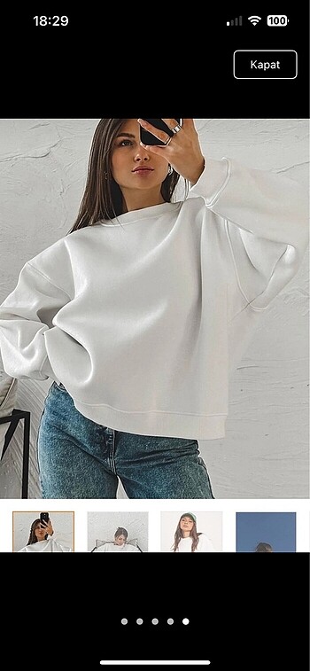 madmext ekru sweatshirt