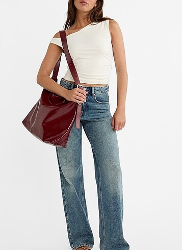 Stradivarius Stradivarius Suni Deri Çanta