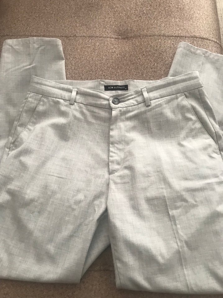 Bej Kemerli Erkek Keten Pantolon - Görsel 2