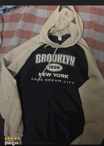 Brooklyn Baskılı Gri Kadın Sweatshirt