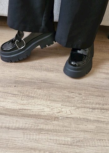 37,5 Beden siyah Renk Tokalı Siyah Platform Topuklu Loafer marka