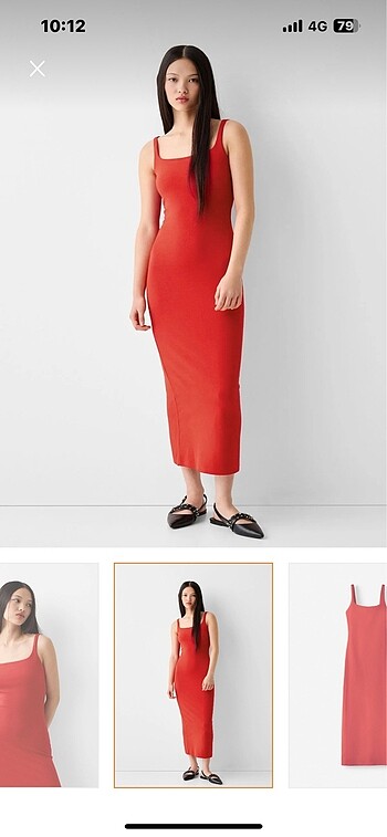Bershka nar cicegi uzun elbise