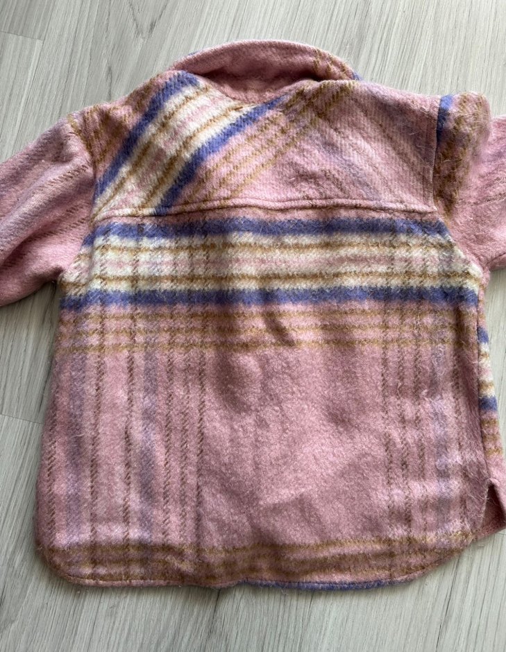 Düğmeli Pembe kız çocuk Gömlek - Görsel 2