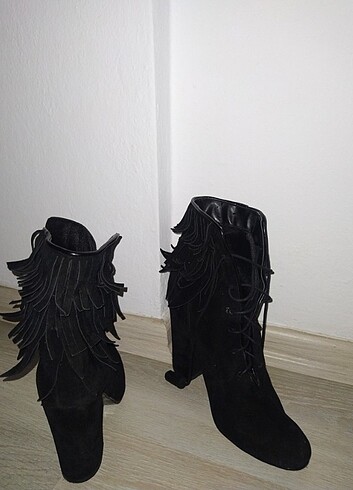Diğer Siyah bağcıklı topuklu ayakkabı 