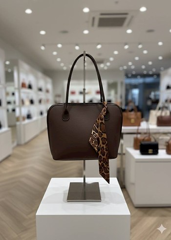 Kahverengi Deri Kadın Omuz Çantası - Görsel 2