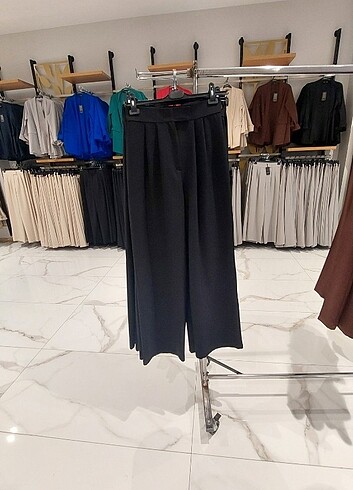 Diğer double palazzo pantolon şık hafif parlak kumaş bel 38cm ?boy 112