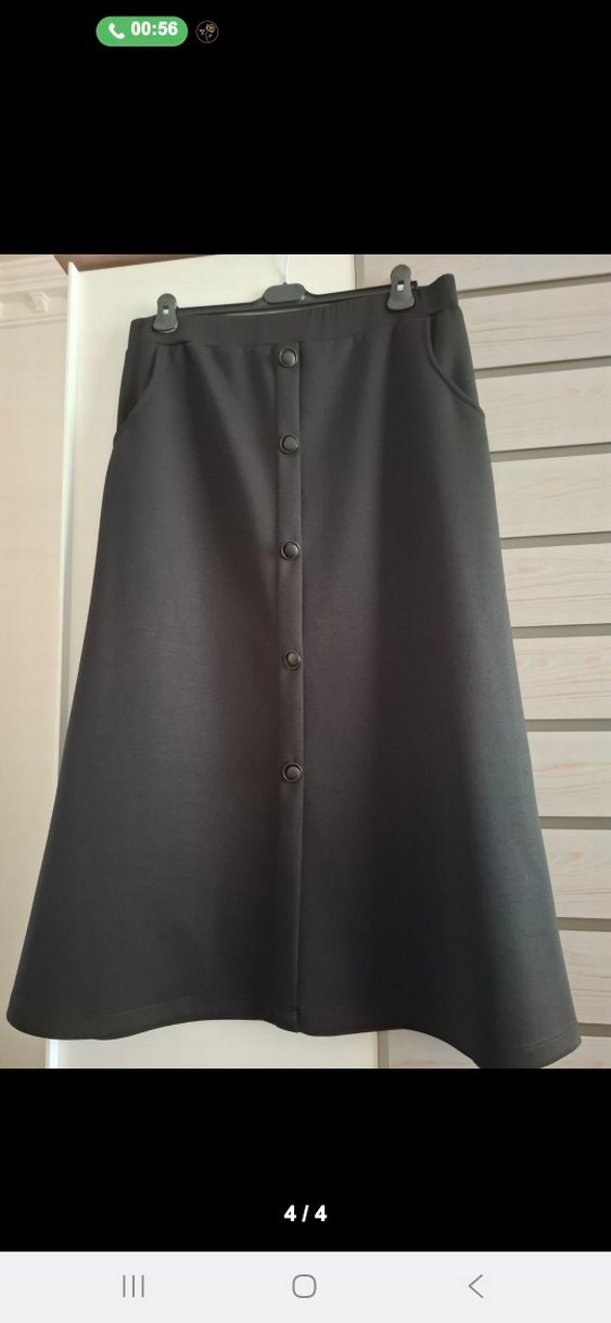 Düğmeli Siyah Uzun Kadın Etek - Görsel 4