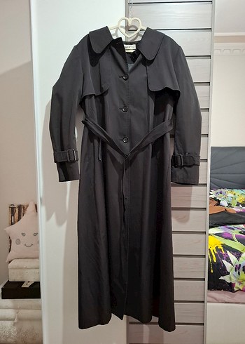 Kemerli Siyah Kadın Trençkot - Görsel 2