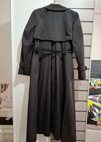 Kemerli Siyah Kadın Trençkot - Görsel 6