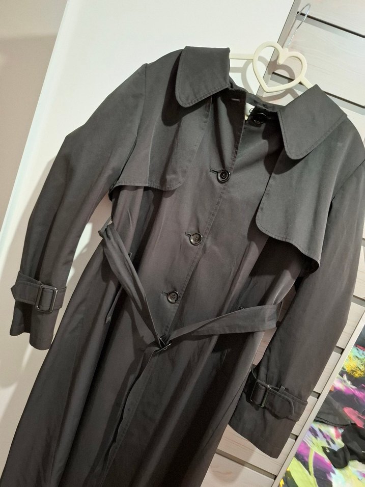 Kemerli Siyah Kadın Trençkot - Görsel 4