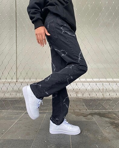 Diğer Diken Desenli Baggy Jean