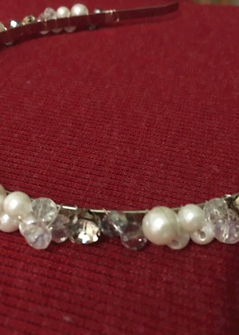 #İnci taş detaylı gümüş renk gelintacı# - Görsel 2