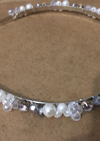 #İnci taş detaylı gümüş renk gelintacı# - Görsel 6