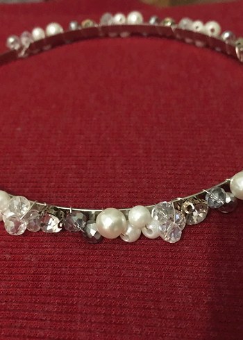 #İnci taş detaylı gümüş renk gelintacı# - Görsel 3