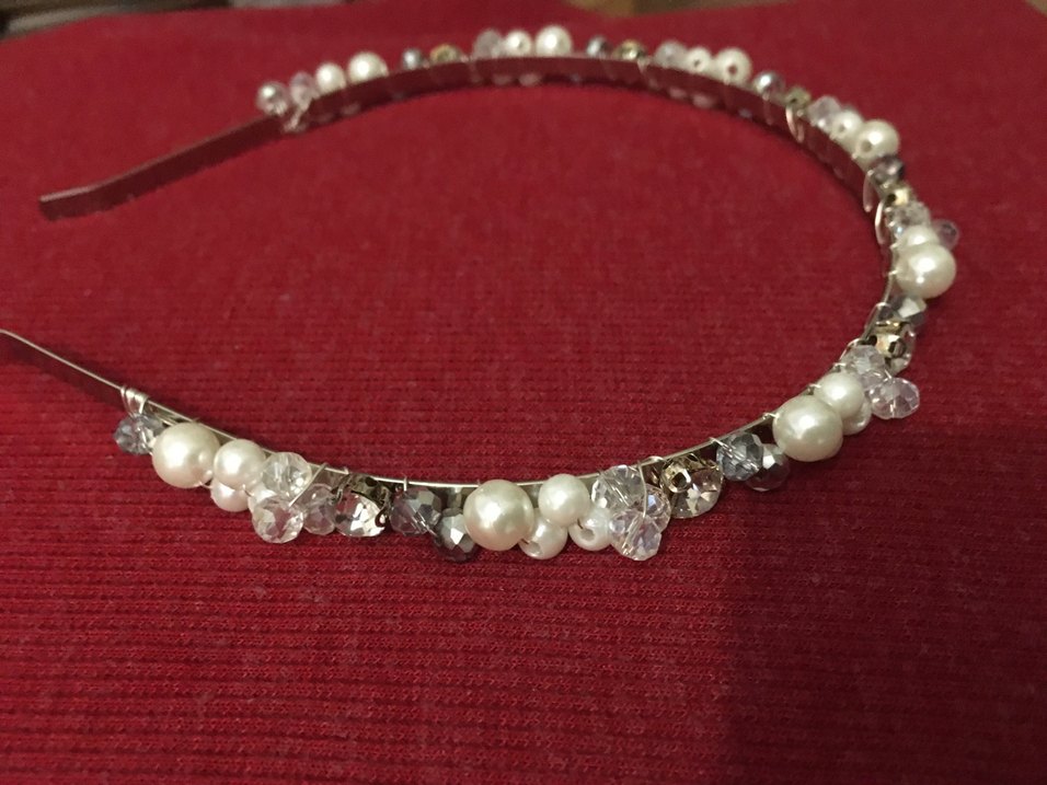 #İnci taş detaylı gümüş renk gelintacı# - Görsel 3