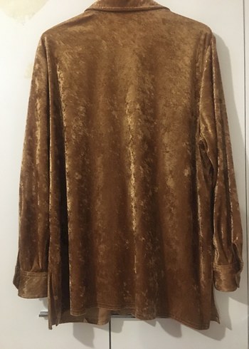 #y2k Vintage Kahverengi Kadife Gömlek# - Görsel 4