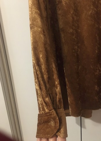 #y2k Vintage Kahverengi Kadife Gömlek# - Görsel 5