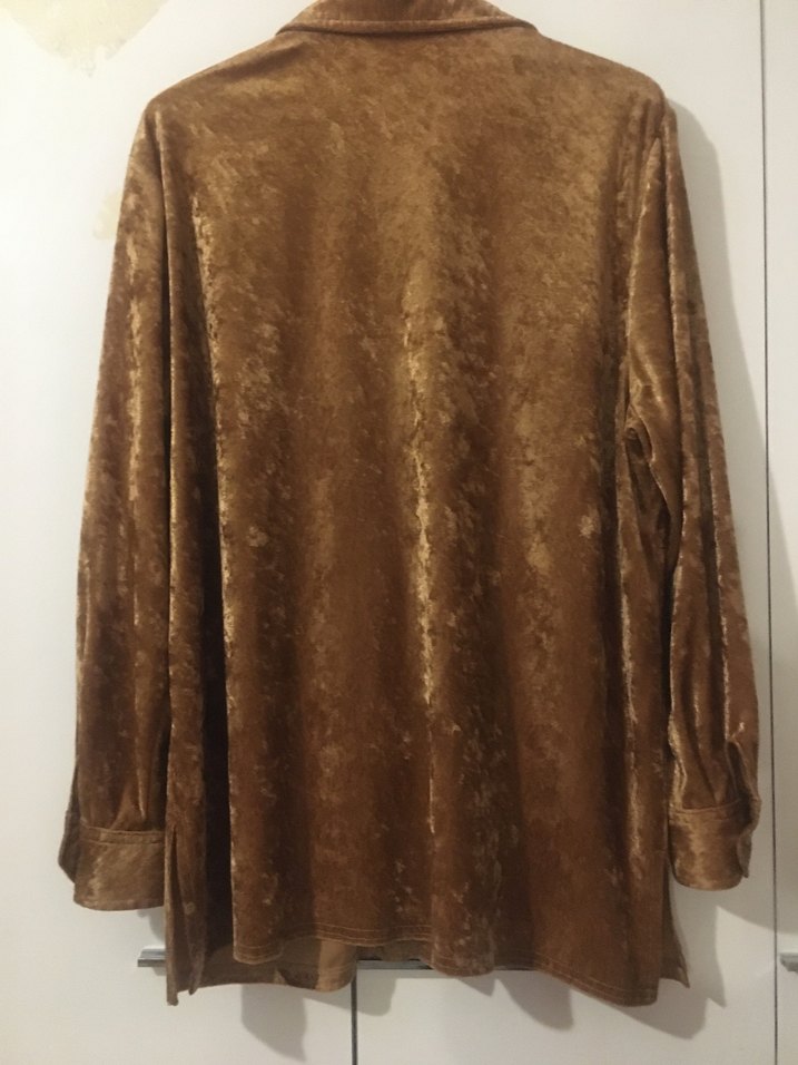 #y2k Vintage Kahverengi Kadife Gömlek# - Görsel 4