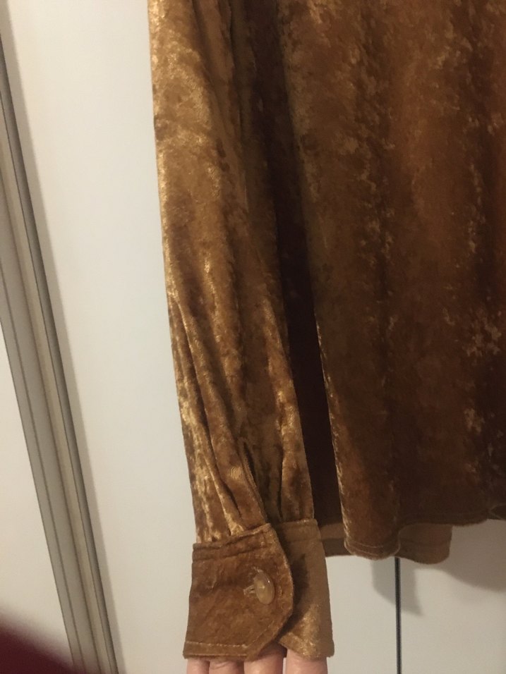 #y2k Vintage Kahverengi Kadife Gömlek# - Görsel 5