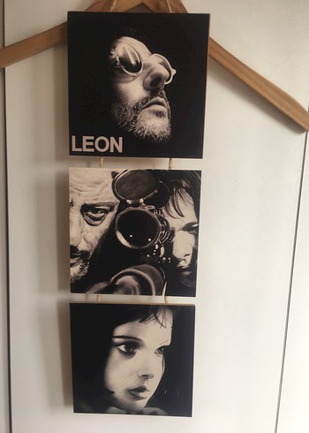 Beden siyah Renk #LEON ÜÇLÜ DUVAR RESİMLERİ#