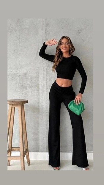 #Burgu kumaş ikili crop takım#