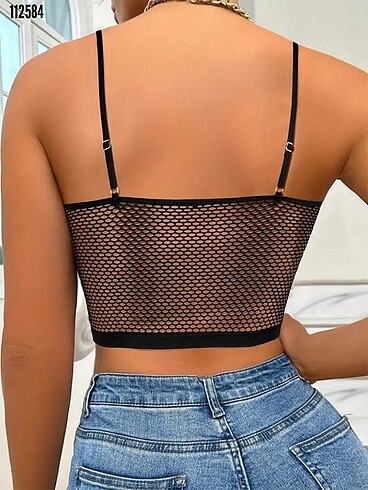 m Beden #ASKILI FİLE DETAY KREP CROP BLUZ#
