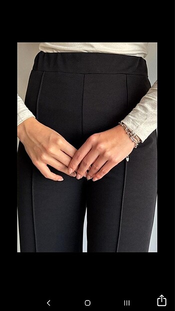 l Beden siyah Renk #Çımalı geniş paçalı beli Lastikli pantolon Krep kumaş pantolon#