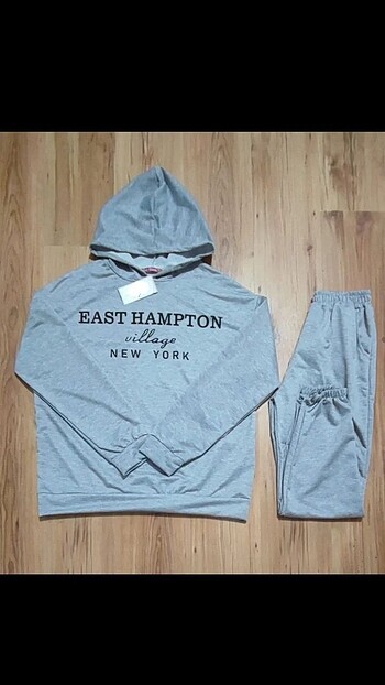xl Beden gri Renk #KAPÜŞONLU İKİ İPLİK ESOFMAN TAKIM#