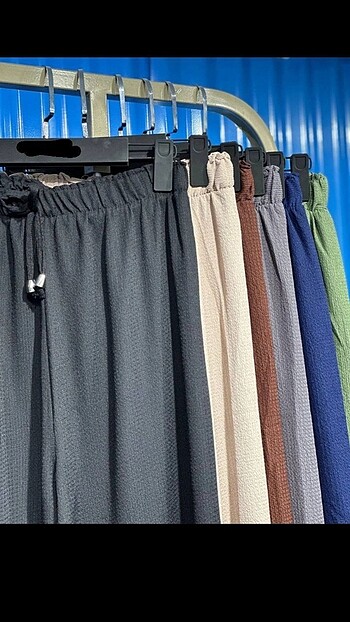Diğer #BELİ LASTİKLİ GENİŞ PAÇA BÜRÜMCÜK PANTOLON#
