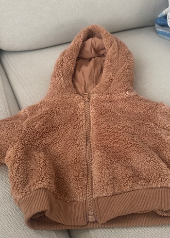 12-18 Ay Beden kahverengi Renk Fermuarlı sweatshirt