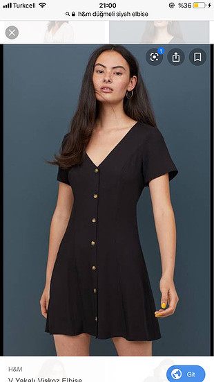 H&M düğmeli elbise