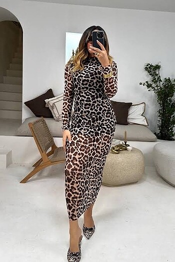 Trendyol & Milla Leopar uzun elbise