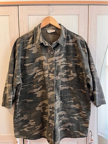 Oversize Kamuflaj Desenli Ceket Koton Casual