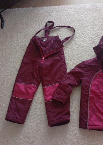 Bordo Fermuarlı Kız Kayak Tulumu - Görsel 6