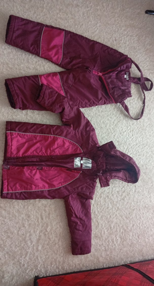 Bordo Fermuarlı Kız Kayak Tulumu - Görsel 4