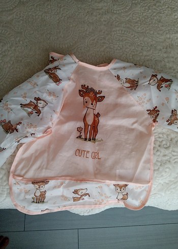 Pembe Baskılı Bebek Önlüğü - Görsel 8