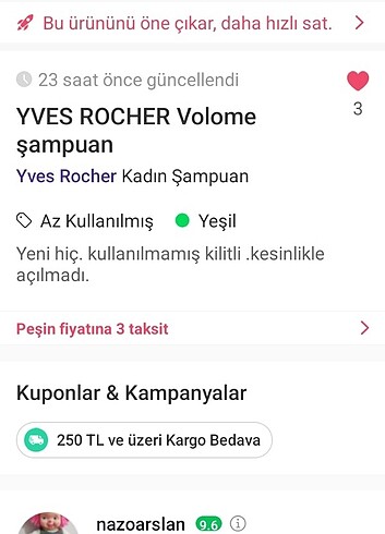 Yves Rocher YVES ROCHER ŞAMPUAN 