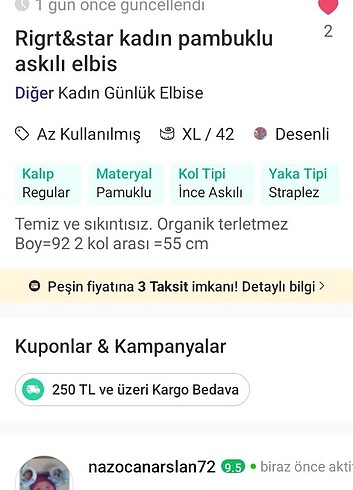 xl Beden çeşitli Renk KADIN Desenli askılı elbise