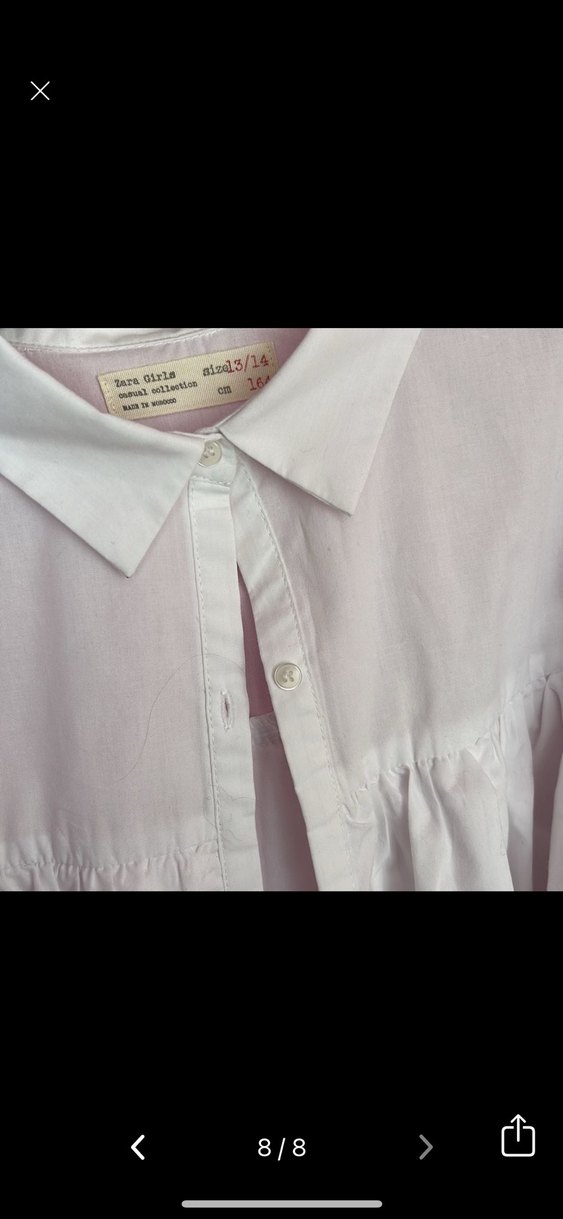 Beyaz Fırfırlı Uzun Kollu Gömlek - Görsel 5