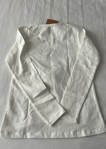 Beyaz Baskılı Kız Çocuk Uzun Kollu Tişört - Görsel 6