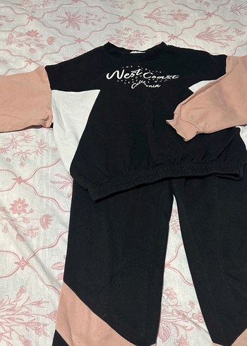 Siyah Pembe Rahat Kız Eşofman Takımı - Görsel 2