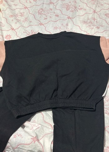 Siyah Pembe Rahat Kız Eşofman Takımı - Görsel 7