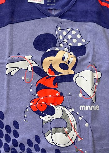 Minnie Baskılı Kız Çocuk Kısa Kollu Tişört - Görsel 2