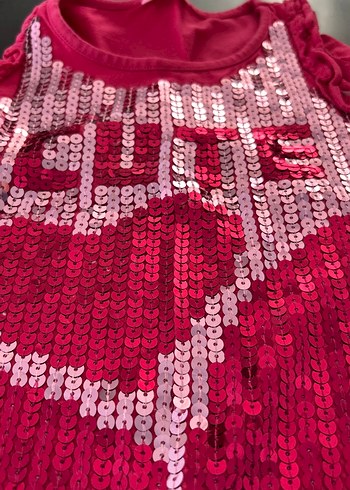 Pullu Kız Çocuk Tişörtü, Straplez, Kısa Kollu - Görsel 7